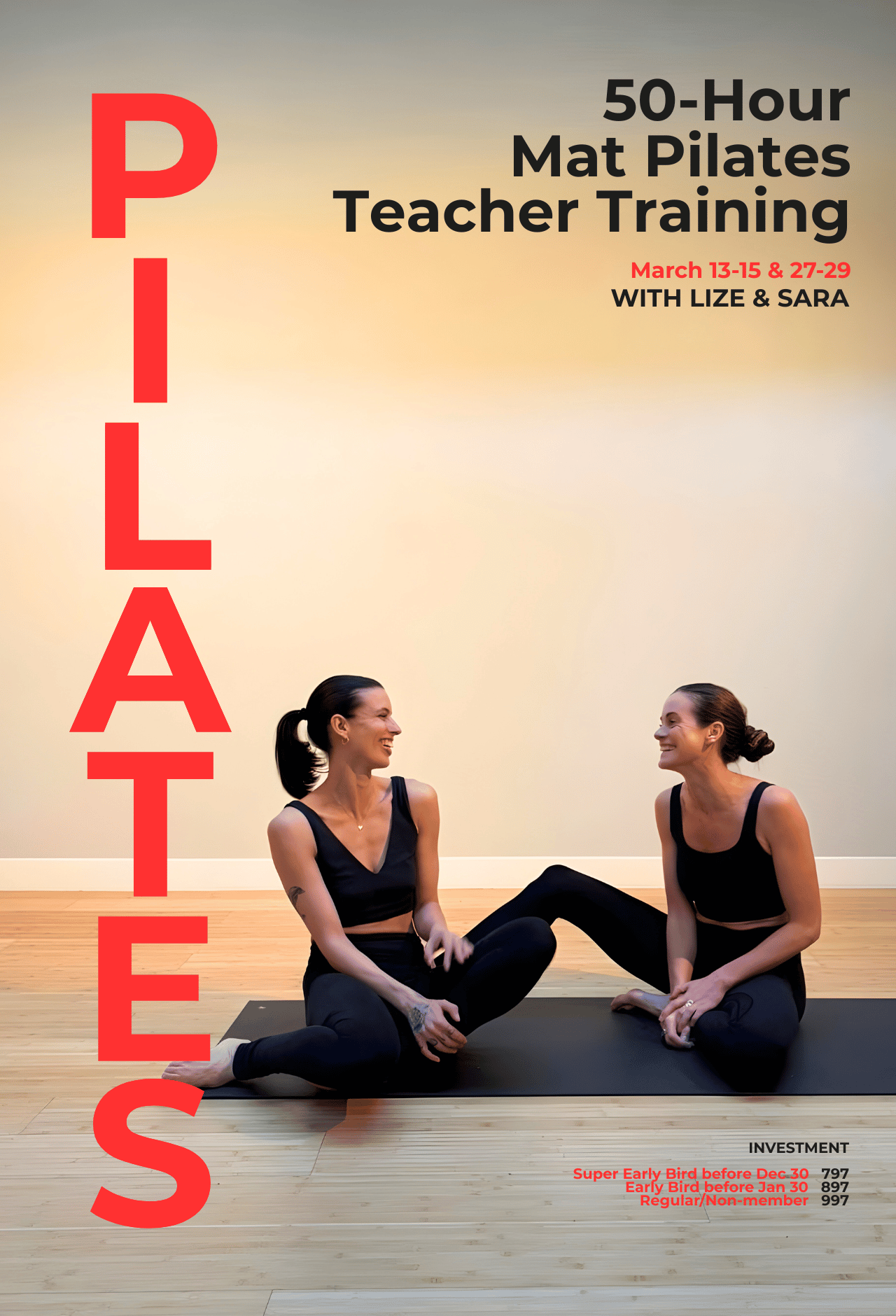 50 hour pilates training at yoga den