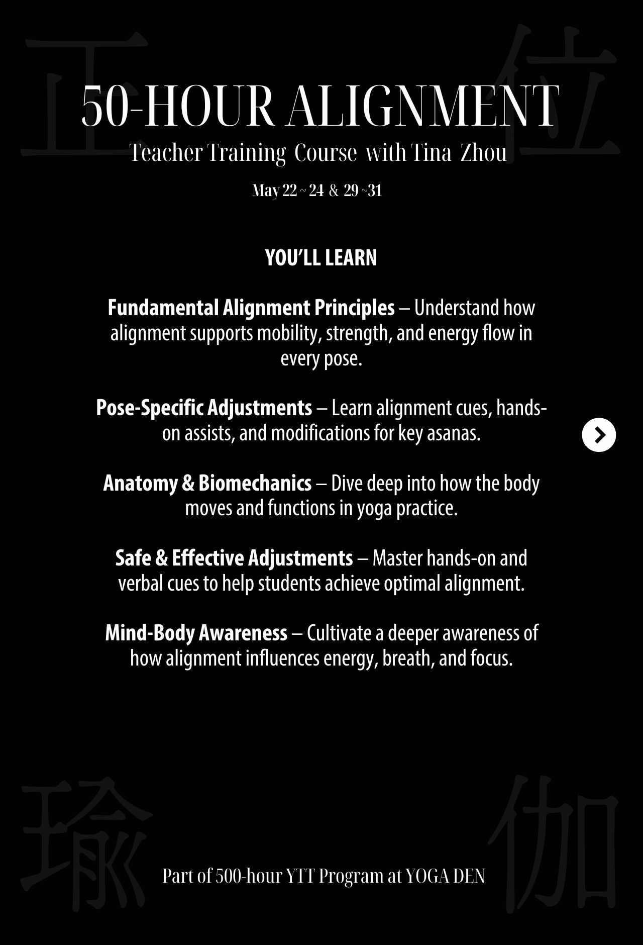 Alignment 50h Yoga Teacher Training